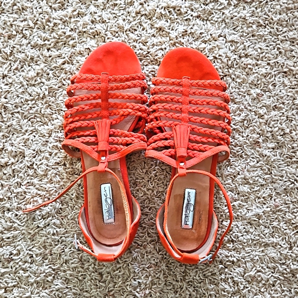 Orange sandals, size 8.5, hardly worn